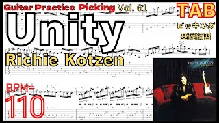 Richie Kotzen / Unity Guitar Slow Practice【BPM110】ユニティ リッチー･コッツェン ピッキング基礎練習【Guitar Picking Vol.61】