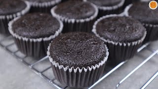 Chocomoist Cupcake | No Dome Moist Chocolate Cupcake Recipe | Mortar and Pastry