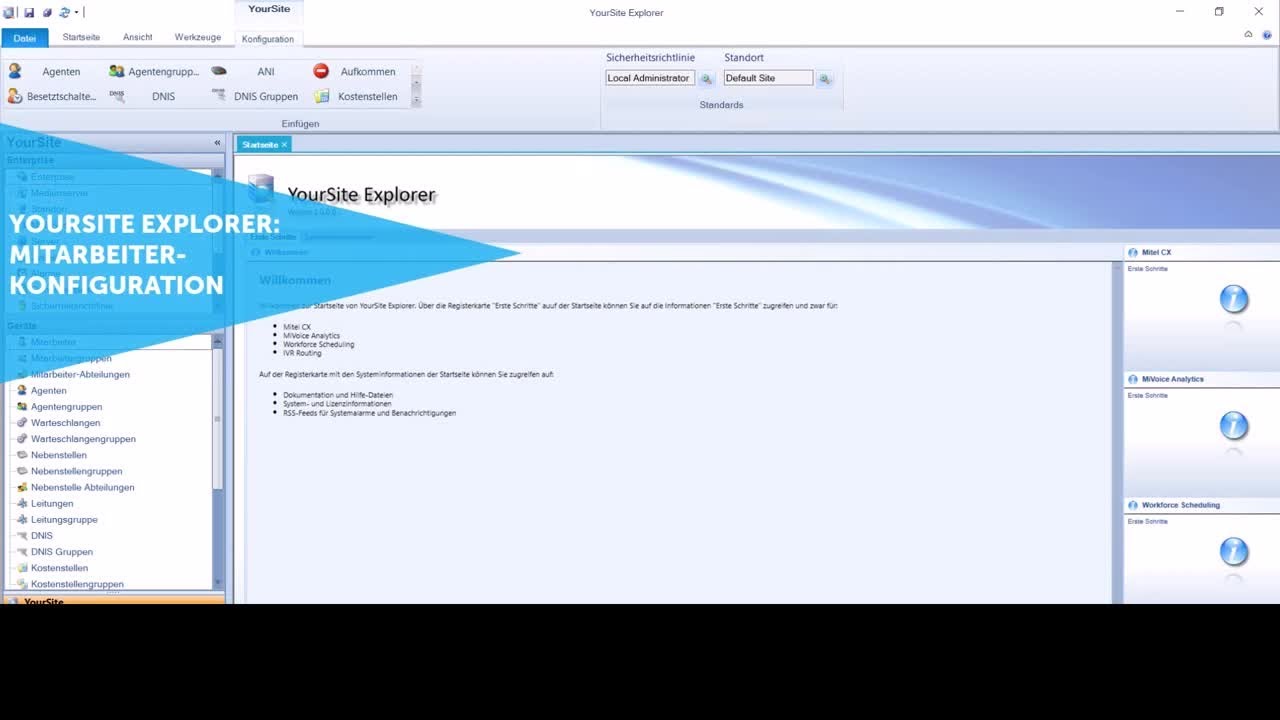 YourSite Explorer: Mitarbeiter-Konfiguration: Mitel CX für MiVoice Business