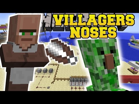 Minecraft: VILLAGERS NOSES MOD (CHOP OFF NOSES, WEAR THEM, GROW VILLAGERS, & MORE!) Mod Showcase