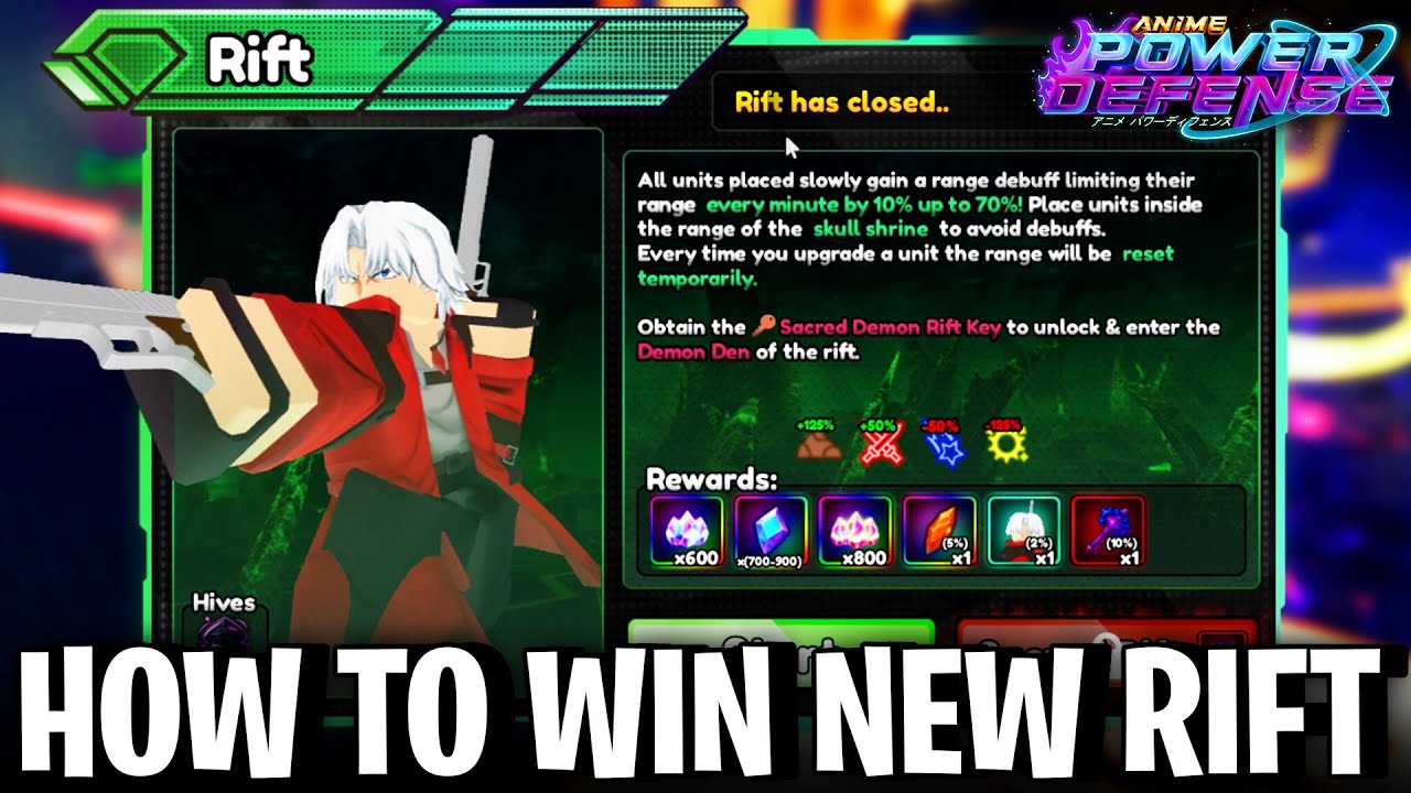 How to WIN NEW DANTE RIFT in ANIME POWER DEFENSE - YouTube