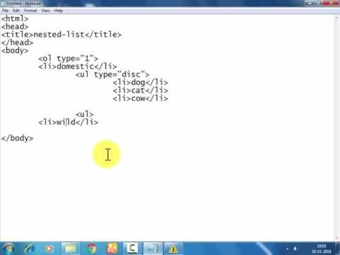 web-desingning nested-list 5th leacture html