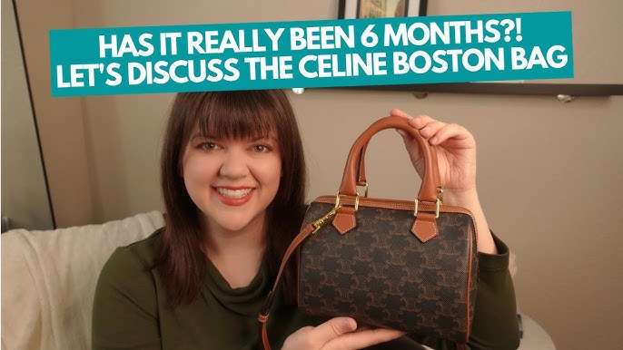 Celine Mini Boston Bag in Triomphe Canvas and Calfskin – STYLISHTOP