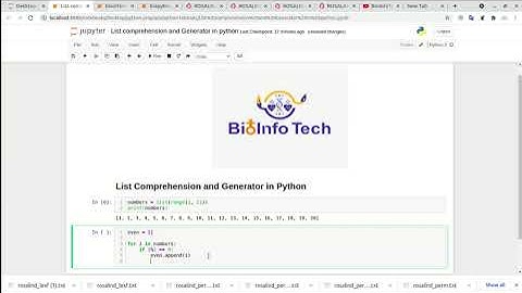 List comprehension and Generator in python #bioinfotech, #python, #biopython, #bioinformatics