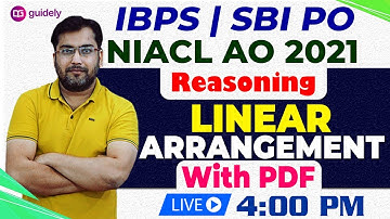 Linear Arrangement Reasoning || IBPS PO || SBI PO || NIACL A0 PRE 20201 BY ROHIT SIR