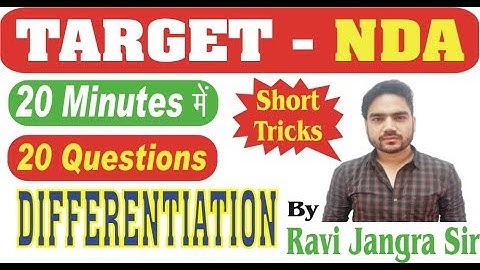7:00 PM_Maths For NDA Differentiation Shortcuts & Tricks Class 6 By Ravi Jangra Sir
