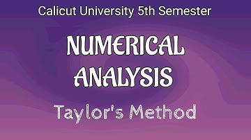 CALICUT UNIVERSITY|5TH SEMESTER|CORE MATHS|NUMERICAL ANALYSIS|TAYLOR