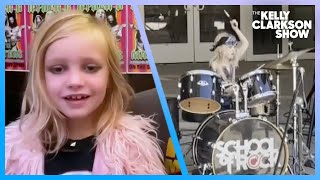 Kelly Clarkson Meets Viral TikTok 7-Year-Old Drummer