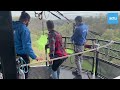 Saut pendulaire  nouvelle activit  sensation de skypark normandie au viaduc de la souleuvre