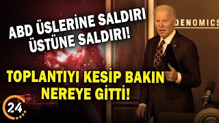 ABD Üslerine Saldırı Üstüne Saldırı Düzenlendi! Biden Alelacele Konuşmasını Kesti!