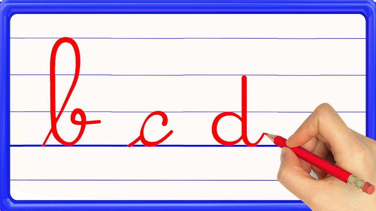 Apprendre à écrire les lettres de l'alphabet en minuscule cursive - YouTube