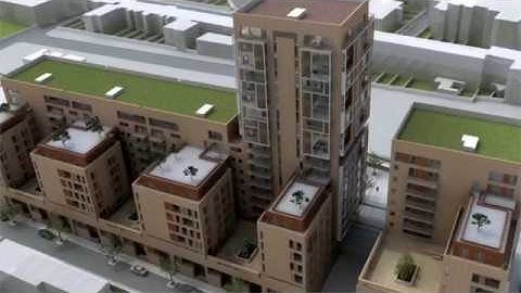 Exterior 3D Animation of Mixed Use Development Dalston London