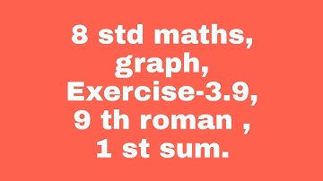 8 std Maths, graph, Exercise-3.9, 9 th roman, 1 st sum.