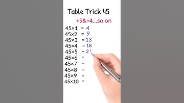 Table 45 Tricks #shorts#youtubeshorts #maths#table#video