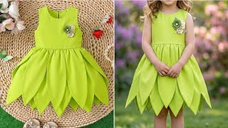 Baby Korean Style Fairy Petal Dress Cutting & Stitching Tutorial | Beautiful Frock Design for Girls 
