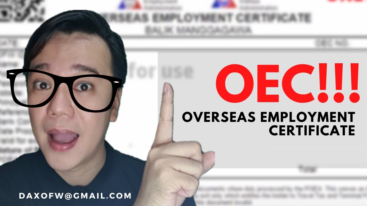 Oec Example Overseas Employment Certificate | Ano at Para Saan ang OEC ?| daxofw ...