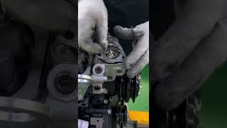 Professional gluing process for engine sealing.the engine.#mechanic #viralvideo