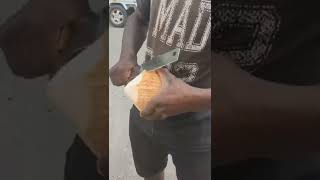Amazing coconut chopping skills