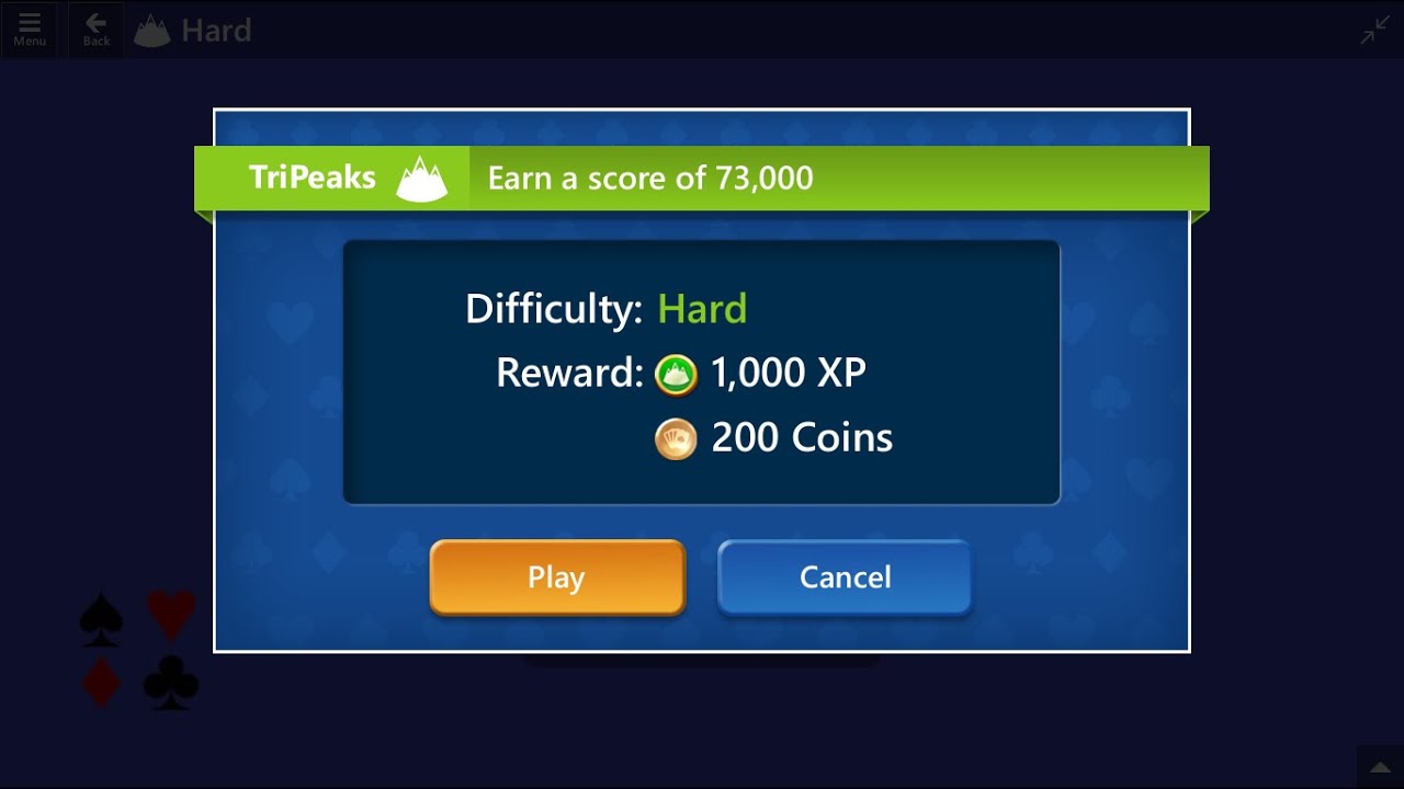 Microsoft Solitaire Collection | TriPeaks - Hard | September 27, 2017 | Daily Challenges