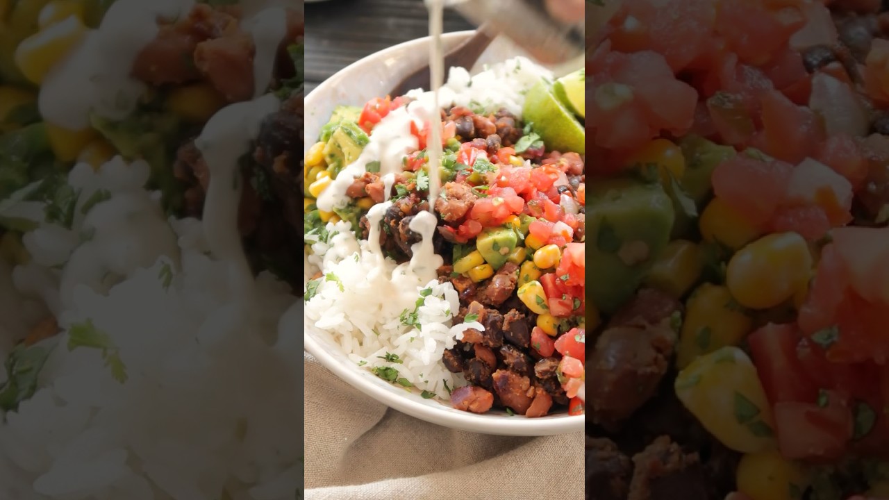 Back to School Dinner Series Day 1: Bean & Rice Burrito Bowls 