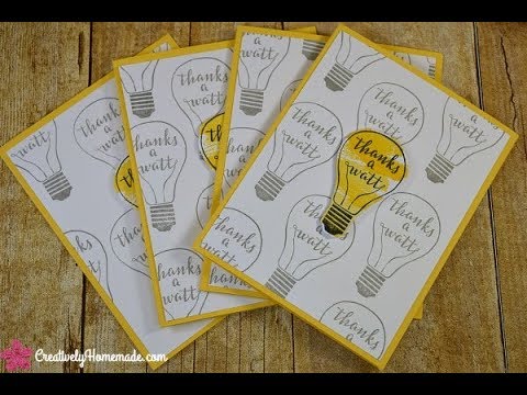 Thanks A Watt Simple Handmade Thank You Cards ~ 5 Minute Crafts