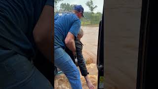 Elderly Driver Rescued As Floodwaters Swallow Car