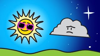 "Stargazing with Sunny" — it's Sunny and Grumpy Cloud!