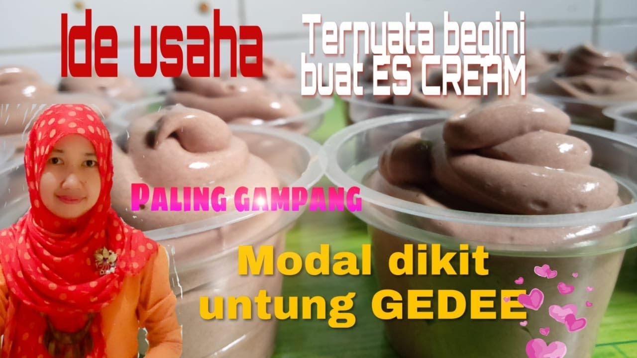 Cara membuat es Cream / es krim mudah ide usaha modal kecil - YouTube