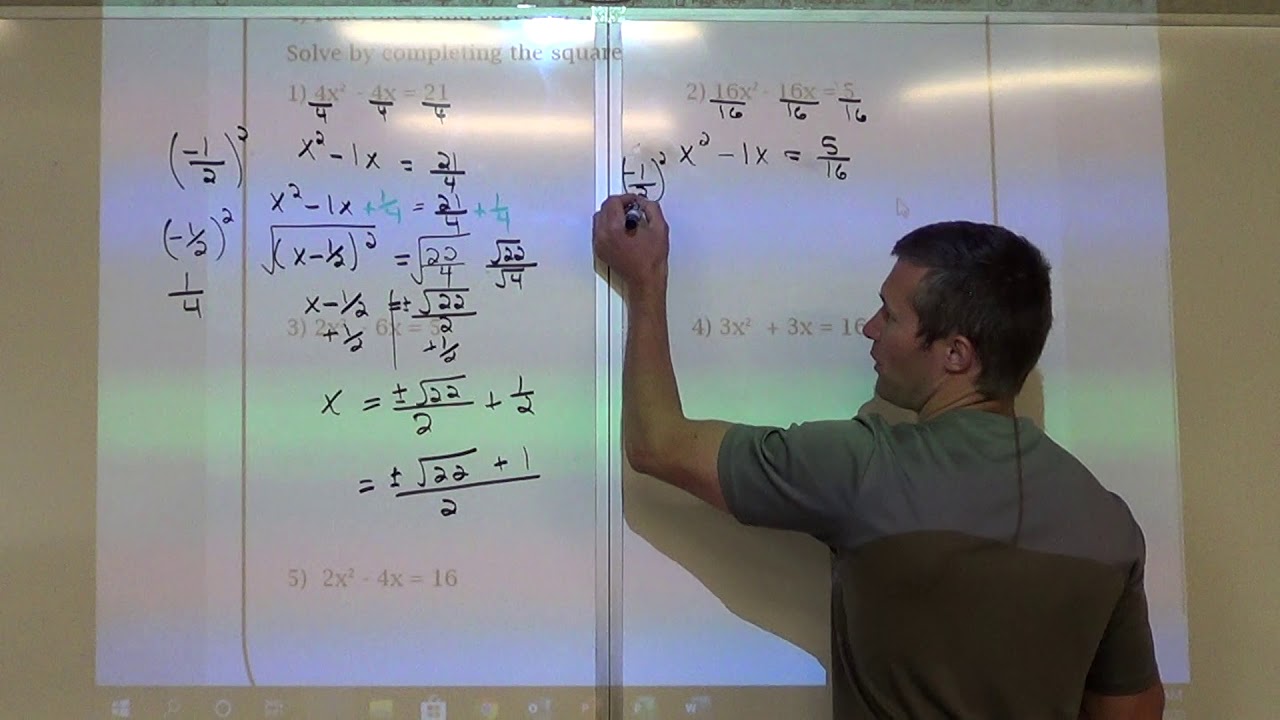 22 2 Solving by Completing the Square Part B - YouTube