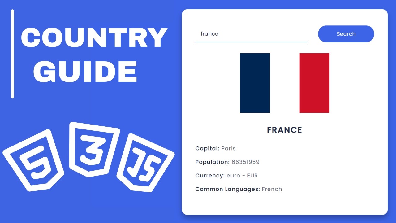 Country Guide App | HTML CSS JAVASCRIPT | آموزش کار با API در ...