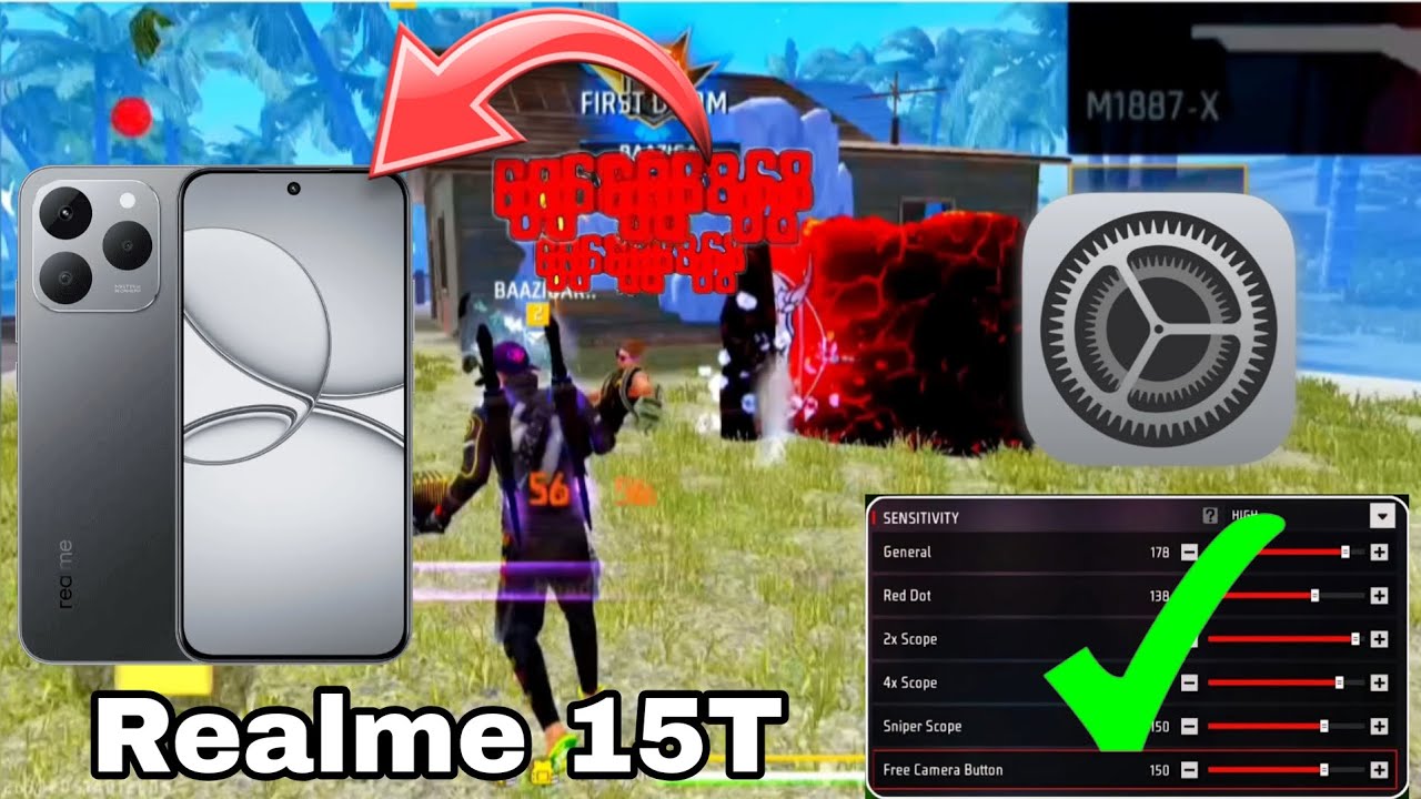 Realme 15T Free Fire Headshot Sensitivity Settings⚡ realme 15t free fire setting