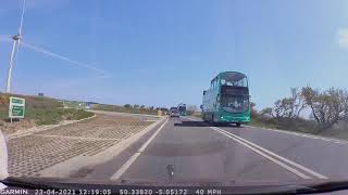 Driving the soon to be closed section of the Chiverton to Carland cross on the A30 route Cornwall.