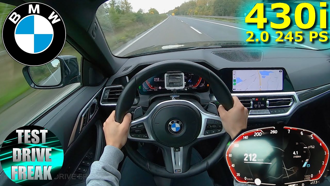 2022 BMW 430i Cabrio / Convertible 245 PS TOP SPEED AUTOBAHN DRIVE POV ...
