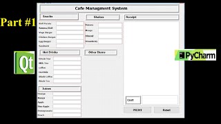 Cafe Management System Application python Part 1| Canteen Management System GUI in Qt Designer