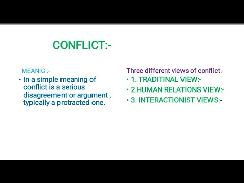 Conflict meaning , advantages,disadvantages, views of conflict, and resolution technique.