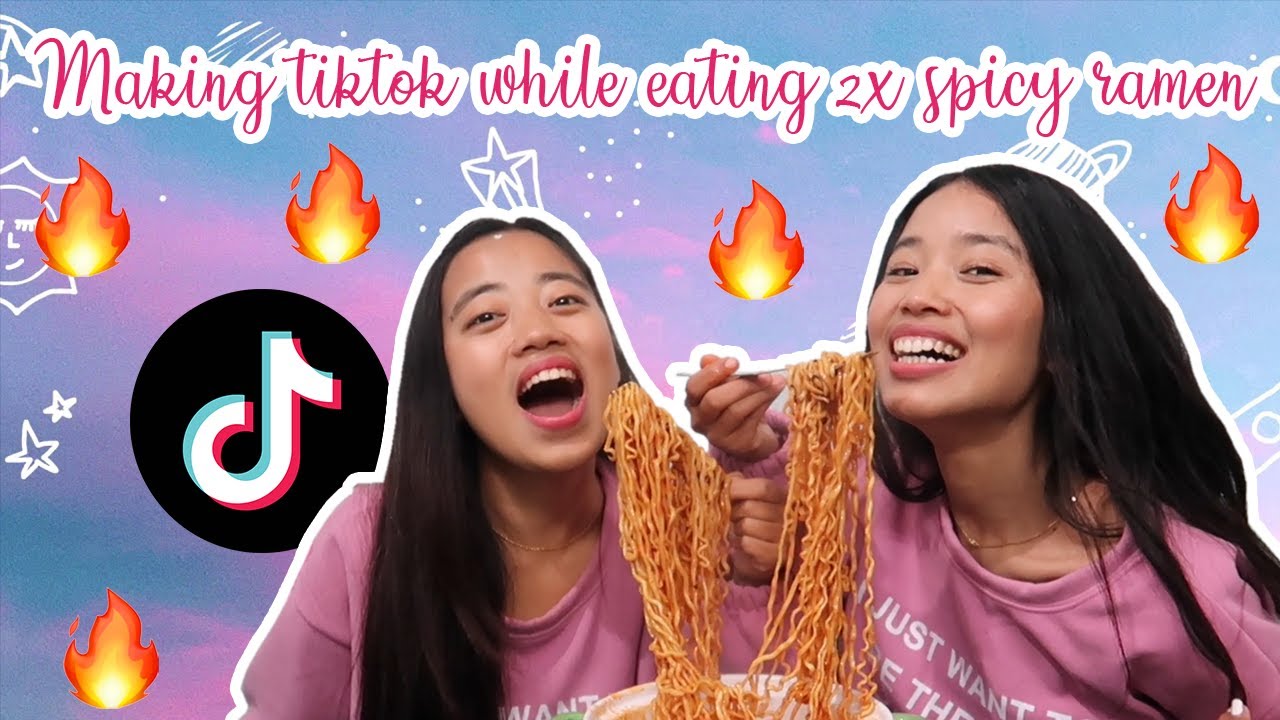 Making Tiktok While Eating 2X Spicy Ramen W/ My Sister | Srijana Shrees Magar