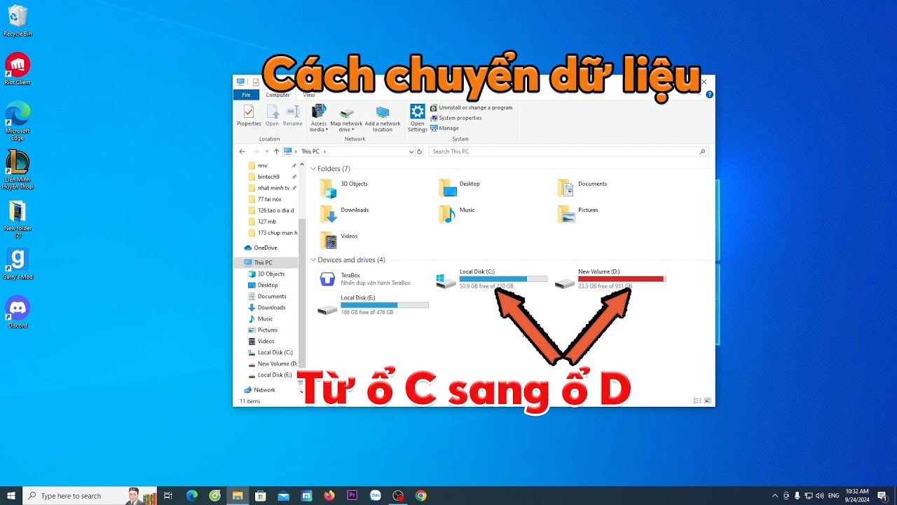 Ổ Routine Cách chuyển dữ liệu từ ổ C sang ổ D - copy file ổ C sang ổ D - YouTube