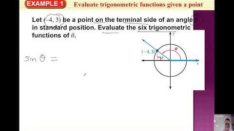 Algebra 2 Section 13-3 Trig Functions on any angle (part 1)