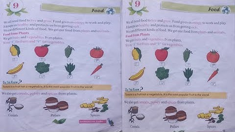 Class- 1st, Chapter- 9, Food,   Sub-EVS