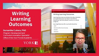 Writing Learning Outcomes: Video 2/6 Curriculum and Learning Outcome Support