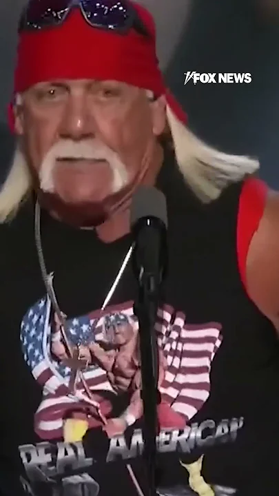 Hulk Hogan rips off his shirt to reveal he’s backing a Trump-Vance ticket to the White House