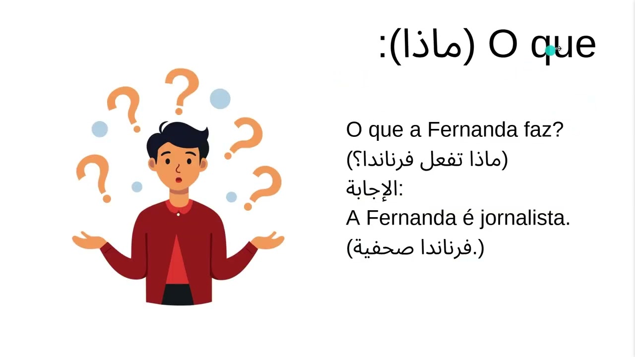 كلمات الاستفهام في اللغة البرتغالية بالبرتغالي سهلة مع الامثلة