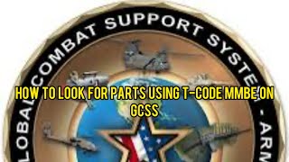 How to look for parts using T-Code | MMBE Profile