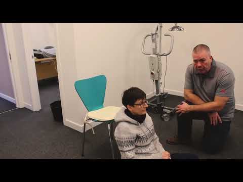 Charles Bloe Training: Demonstration of hoisting a patient who has fallen on the floor