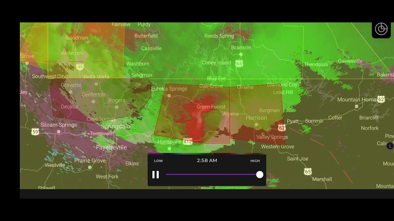 Strong Low Level Rotation Over Arkansas