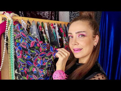 ASMR | Kumaş Atölyesinde (kumaş seçme, ölçü alma,iğneleme, kesme) | Türkçe ASMR