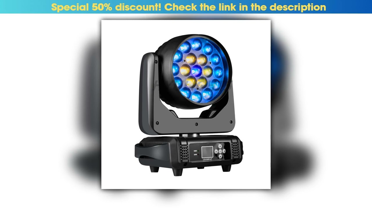 19x15W RGBW 4in1 Beam Wash Zoom Circle Control LED Moving Head Light Professional Machine DMX512