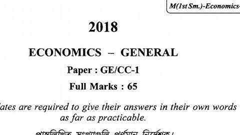 Calcutta university economic ge cc1 question paper