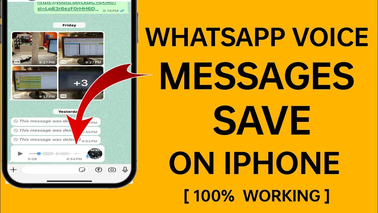 how to save whatsapp voice message on iphone phone - YouTube