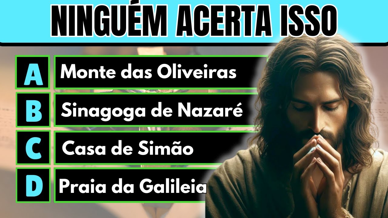 QUIZ BÍBLICO: 📖 15 Perguntas Bíblicas de Jesus de Níveis Fácil, Médio e Difícil ✝️